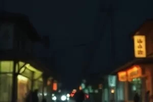 客厅暖光下屏幕里正播放着雨夜街景的画面