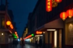 《傍晚的菜市场》收摊时分筐里剩下的青菜与暖灯